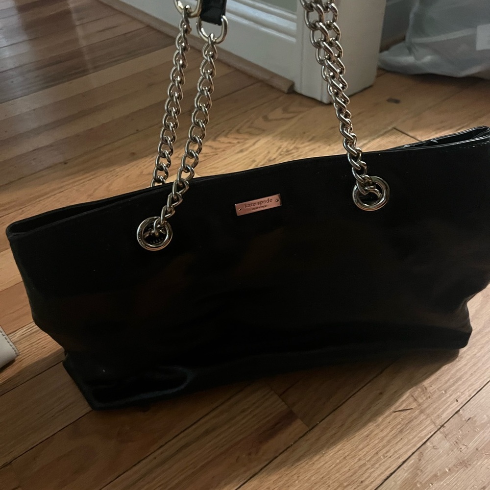 Kate Spade Black Tote with Chain Straps